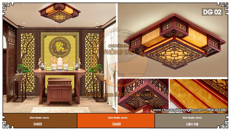 Bộ sưu tập những mẫu đèn ốp trần phòng thờ đẹp nhất hiện nay