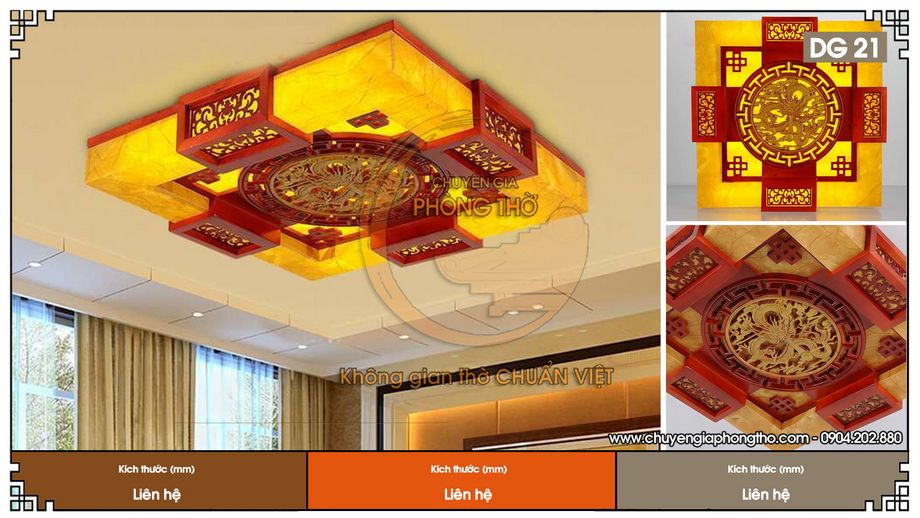 Bộ sưu tập những mẫu đèn ốp trần phòng thờ đẹp nhất hiện nay