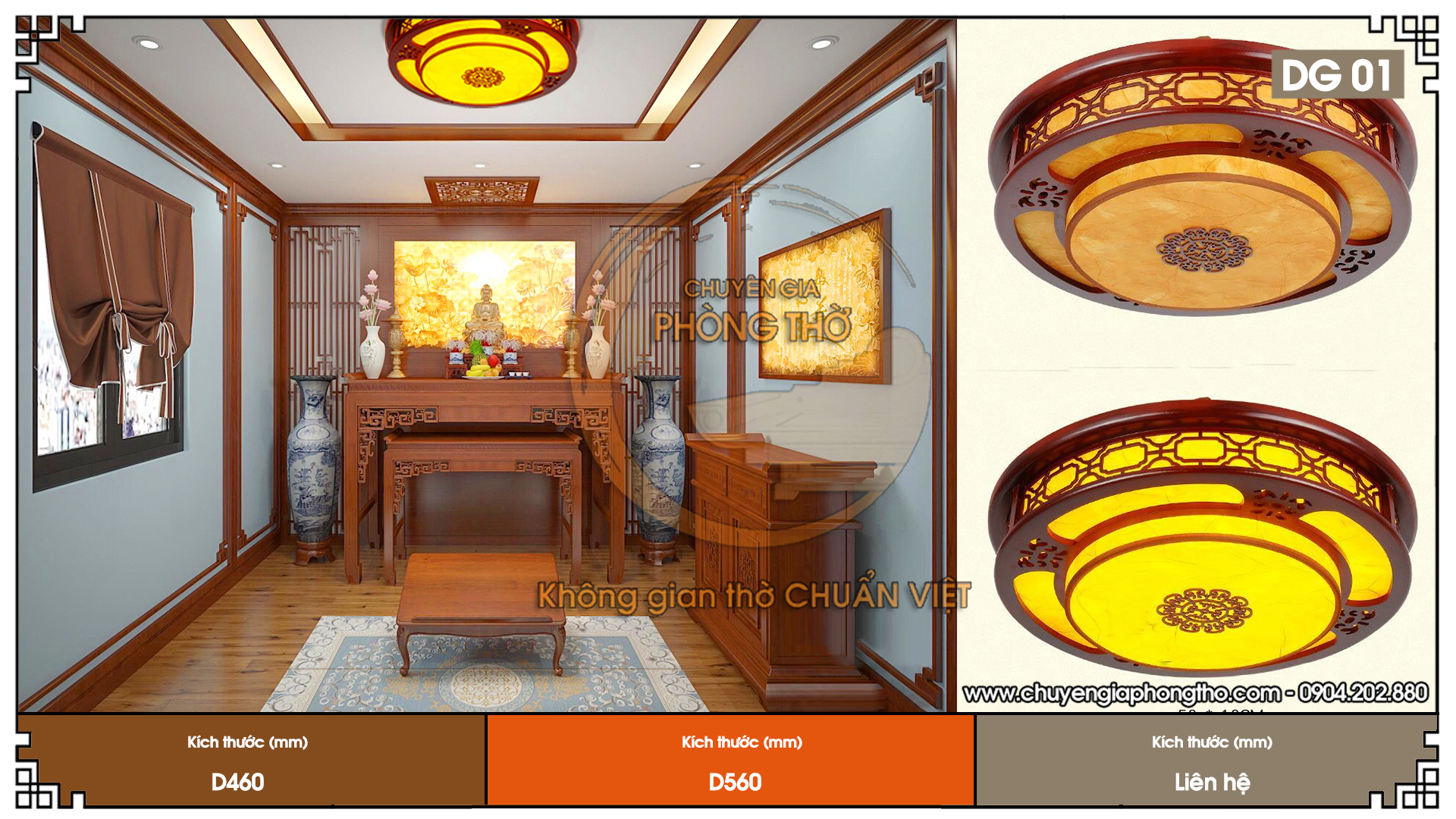 Cách bố trí đèn trong phòng thờ hút tài lộc!