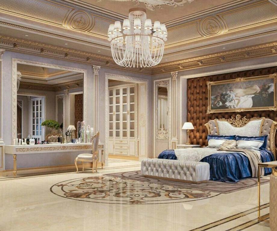 Trần thạch cao phòng ngủ phong cách cổ điển Trần thạch cao phòng ngủ phong cách cổ điển