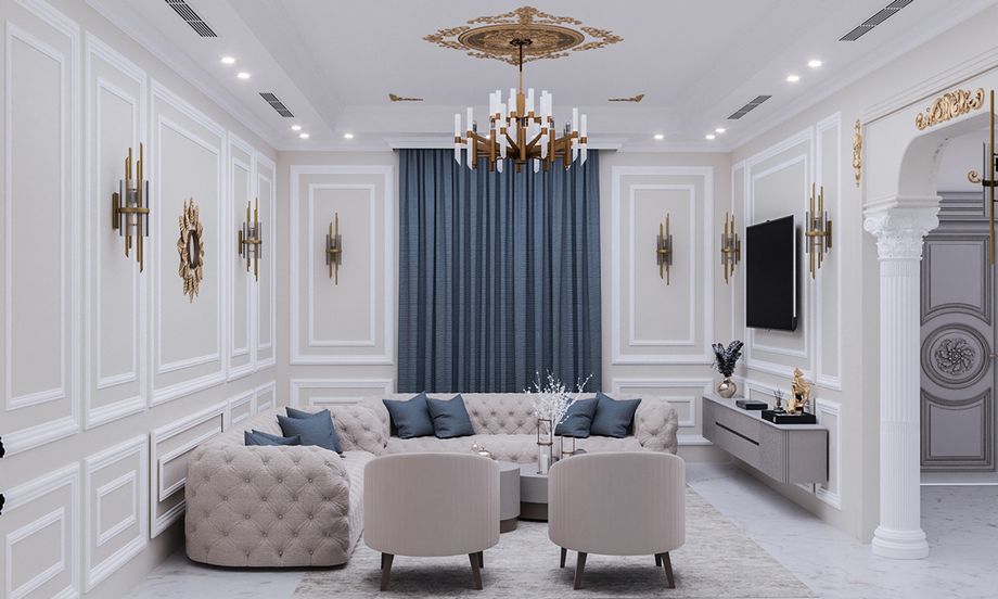 Thiết kế mẫu trần thạch cao cổ điển cho chung cư D’.Le Roi Soleil Quảng An nhà anh Pháp Thiết kế mẫu trần thạch cao cổ điển cho chung cư D’.Le Roi Soleil Quảng An nhà anh Pháp
