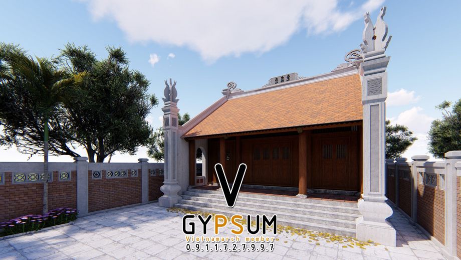 Thiết kế nhà thờ họ 3 gian 2 mái bằng gỗ đẹp cho chú Ngọc Thiết kế nhà thờ họ 3 gian 2 mái bằng gỗ đẹp cho chú Ngọc