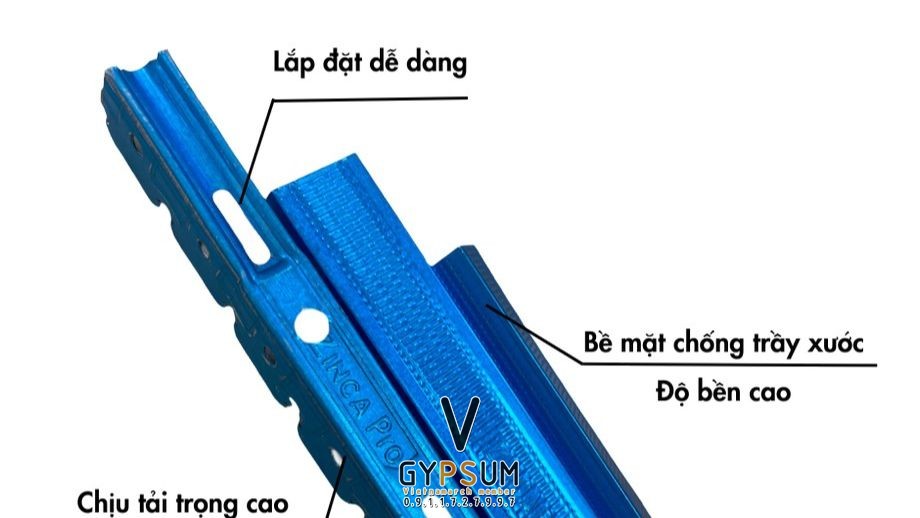 khung xương trần chìm ZINCA ProMAX mạ resin xanh dương
