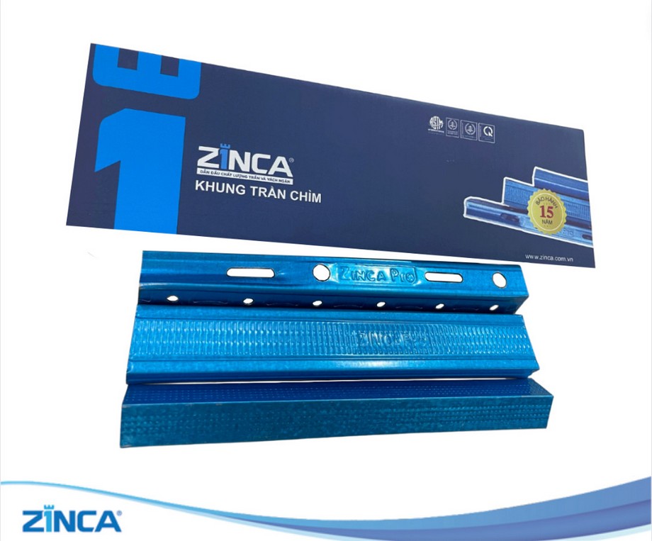 Ứng dụng của khung trần chìm ZINCA Pro mạ resin xanh Ứng dụng của khung trần chìm ZINCA Pro mạ resin xanh