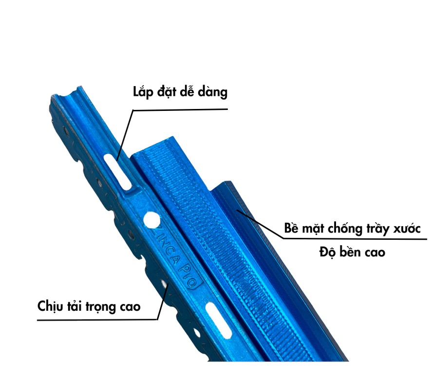 Ưu điểm của khung trần chìm ZINCA Pro mạ resin xanh Ưu điểm của khung trần chìm ZINCA Pro mạ resin xanh