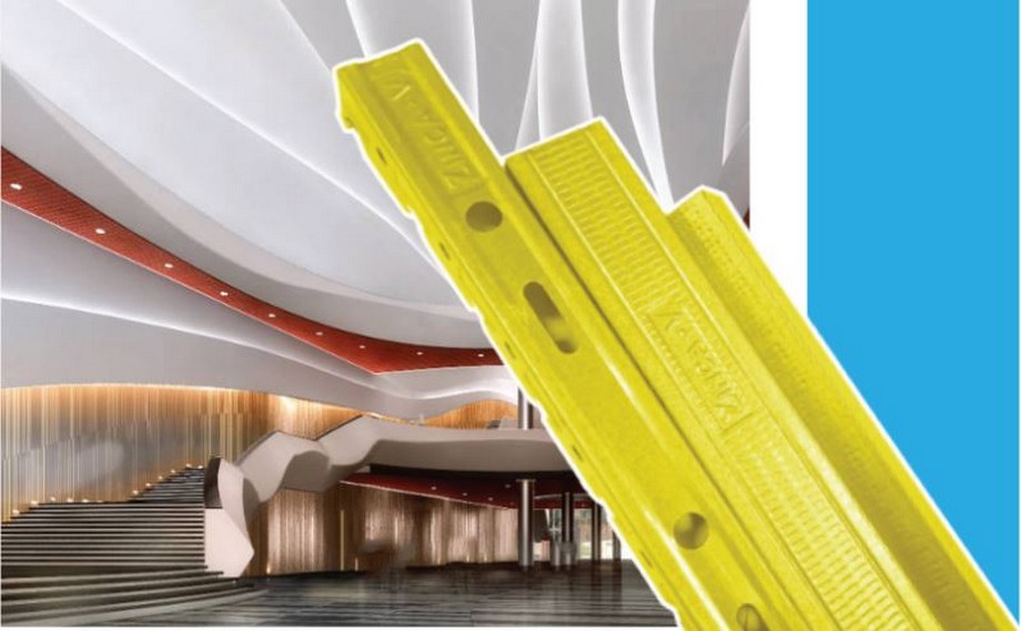 Ứng dụng khung trần chìm ZINCA-V mạ resin vàng