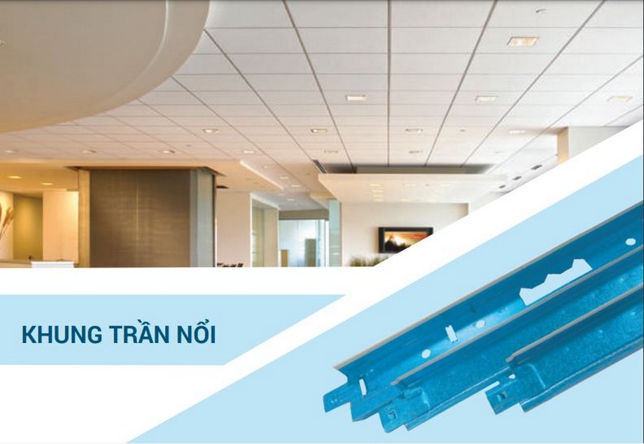 Ứng dụng khung trần thạch cao nổi Zinca Pro Ứng dụng khung trần thạch cao nổi Zinca Pro