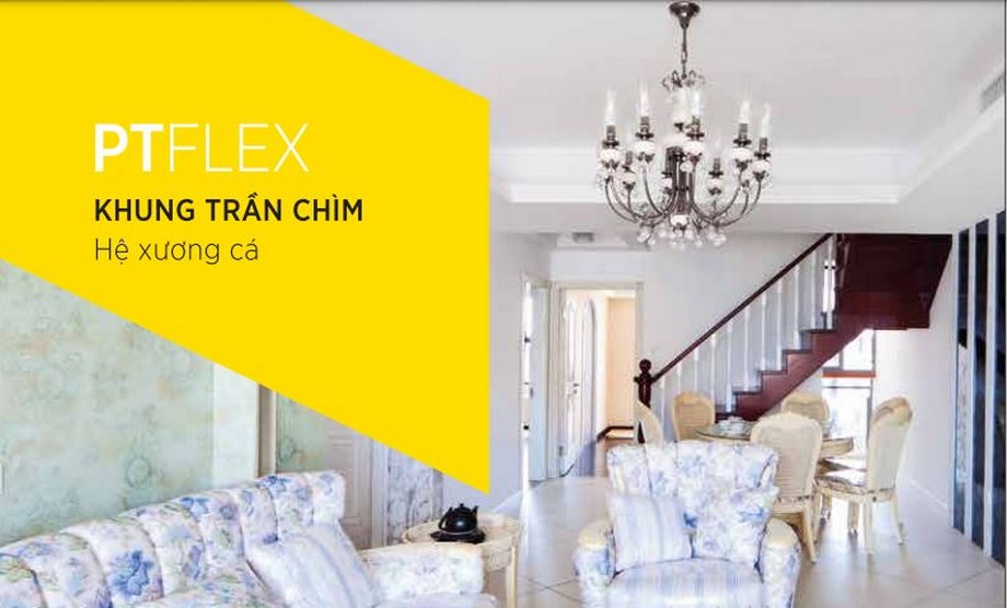 Ứng dụng khung xương trần chìm USG Boral PTFlex Ứng dụng khung xương trần chìm USG Boral PTFlex